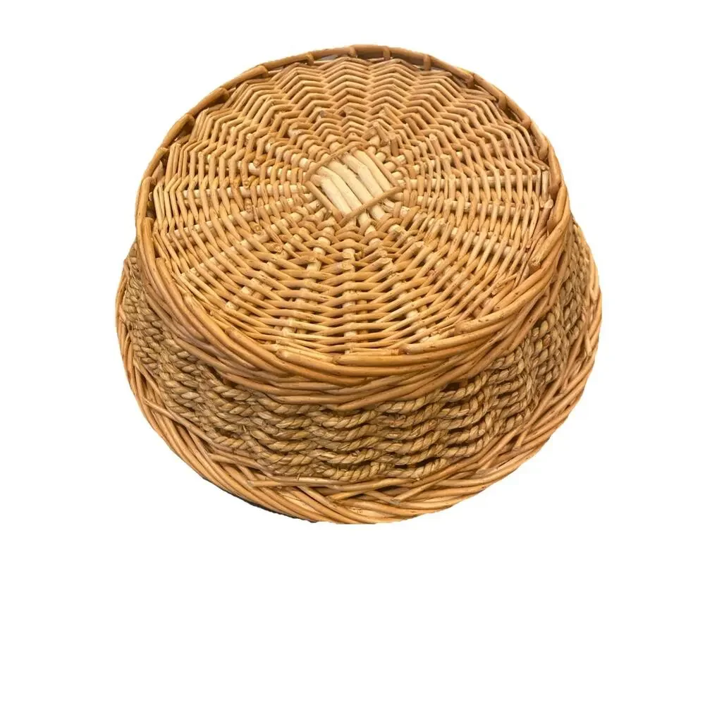 Boho Wicker Round Serving / Display Tray / Platter / Basket - 12